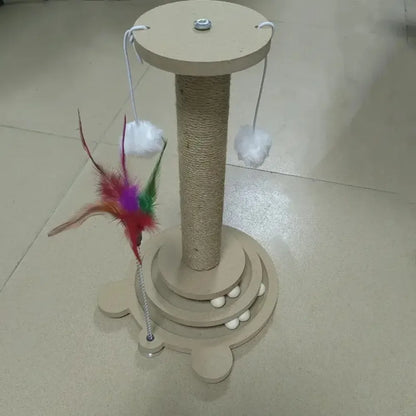 Cat Scratching Post with Teaser Wand. This will keep your cat busy for hours.