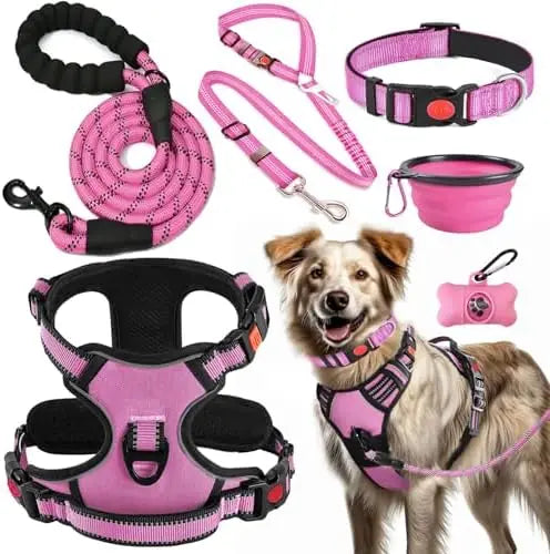 Training Kit for Dogs: LOBEVE No Pull Harness with Collar & Leash Set
