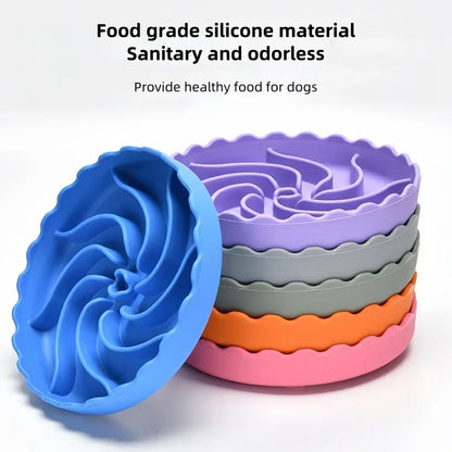 Dog Slow Food Bowl Food Grade Silicone Pet Slow Feeder Bowl with Suction Mat