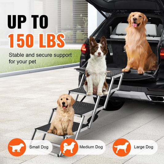 Dog Stair for Cars, Folding Portable Pet Steps Car SUV and Truck 150 lbs