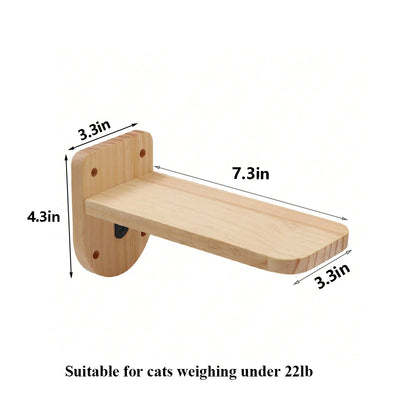Cat Climbing Shelf with Wall Mounted Four Step Stairway.