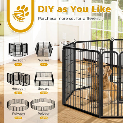 Dog Playpen with Door, Outdoor/Indoor Foldable door