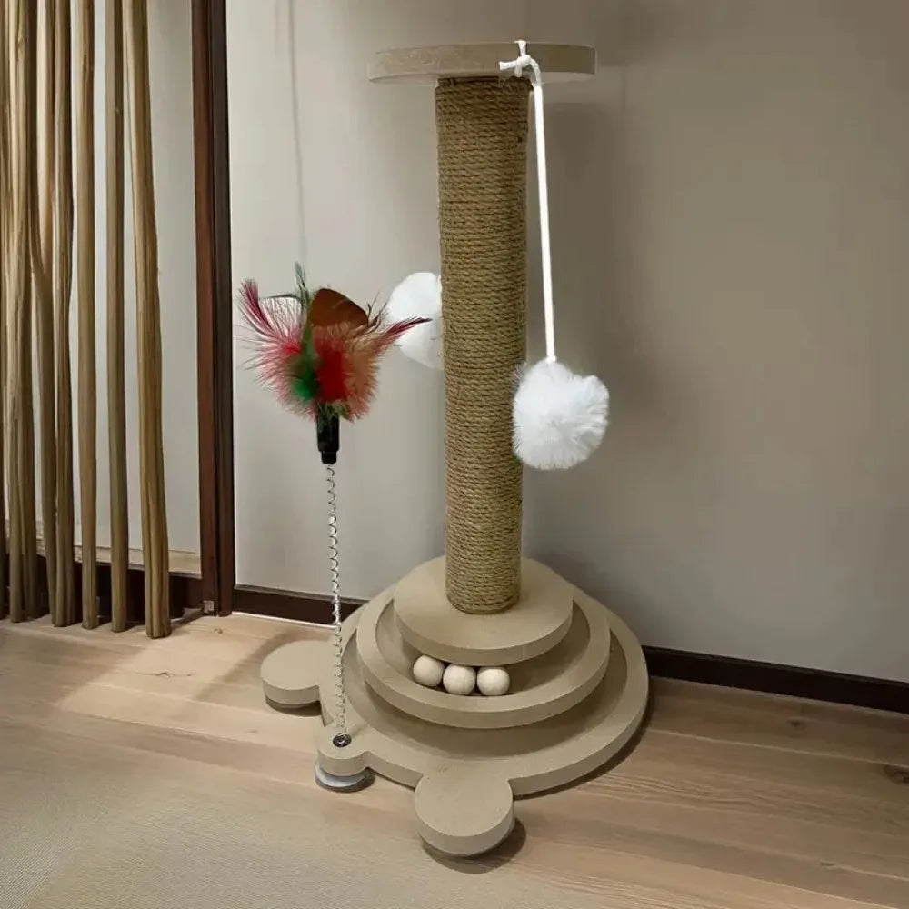 Cat Scratching Post with Teaser Wand. This will keep your cat busy for hours.