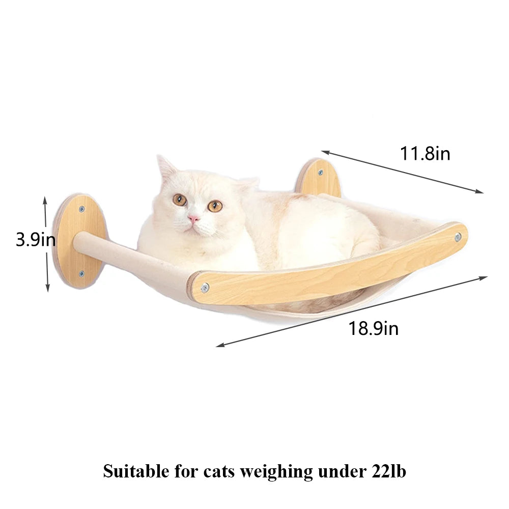 Cat Climbing Shelf with Wall Mounted Four Step Stairway.