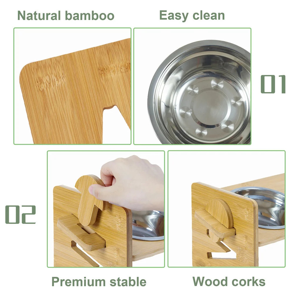 Elevated Dog Bowls with Stand Raised Dog Bowls 4 Heights Adjustable