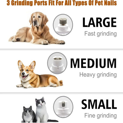 Pet Nail Clippers, Quiet Pet Nail Grinder with 2 LED Lights