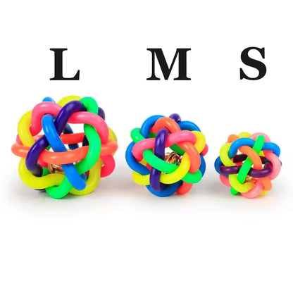 Colorful Ball Woven Toy Popular Dog Bite Resistant Rubber for Pet Chewing and Playing Fetching.