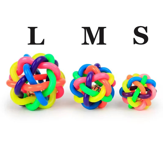 Colorful Ball Woven Toy Popular Dog Bite Resistant Rubber for Pet Chewing and Playing Fetching.