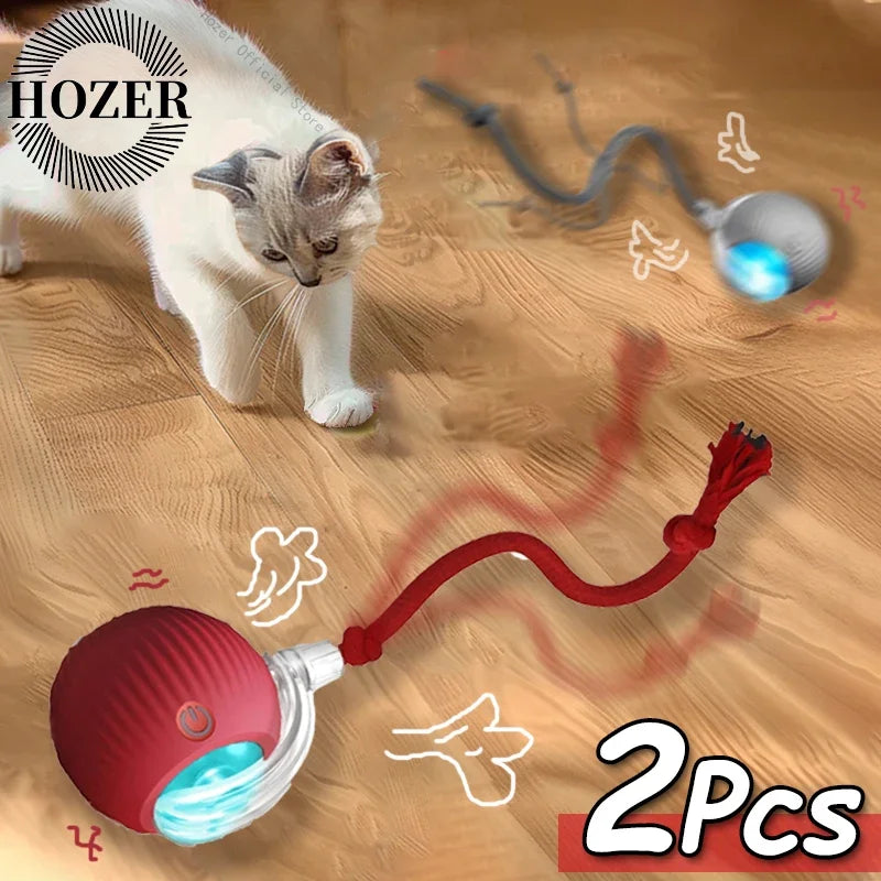 2Pcs Cat Interactive Ball Toys Automatic Rolling Ball