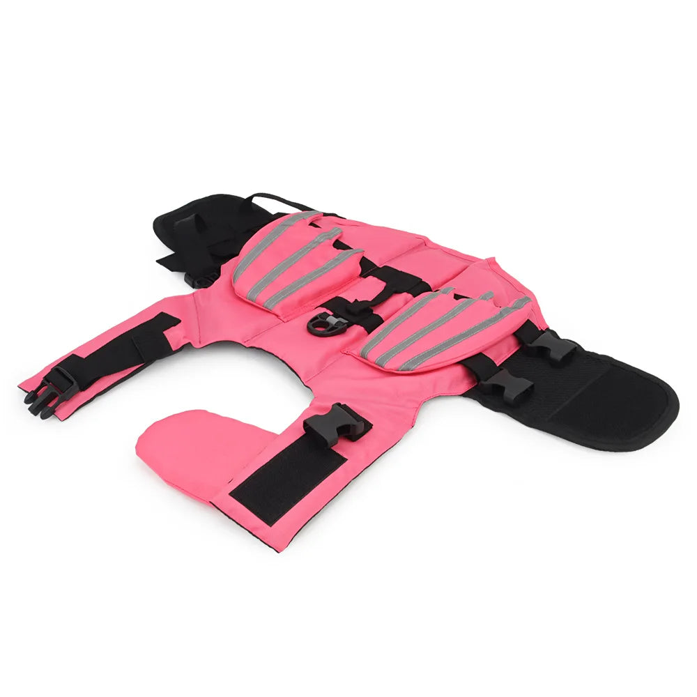 Dog Summer Pet Life Jacket and Swim Suit With Reflective Wing