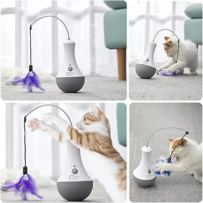 Cat Interactive Toys. With Funny Feather Kitten Teaser