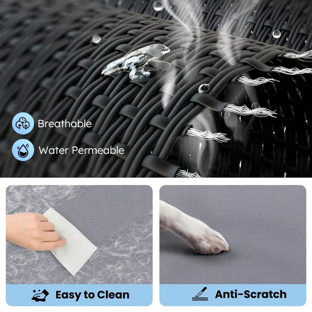 Dog Bed, Cooling Raised Pet Cot with Chew Proof Mesh Fabric A