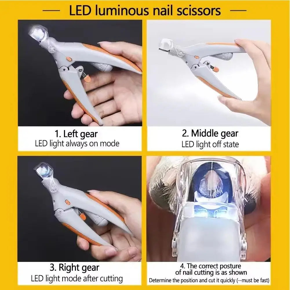 Professional Pet Nail Clippers with Led Light