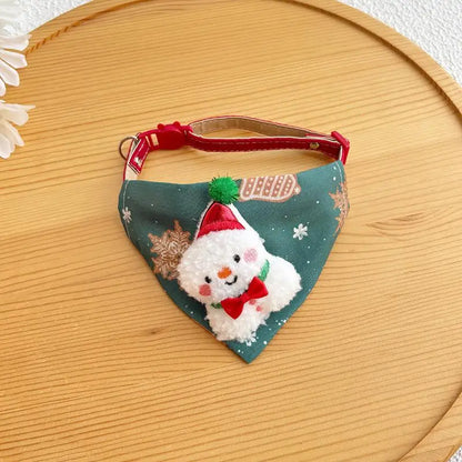 Adjustable Christmas New Pet Triangle Scarf Collar Cute Cat Christmas Accessories Dog Neck Collar Red Elk Necker chief