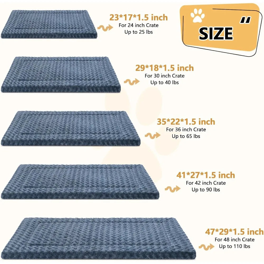 The dog crate pad, soft and fluffy pet kennel beds with anti-slip bottom dog cat sleeping mattress for ex
