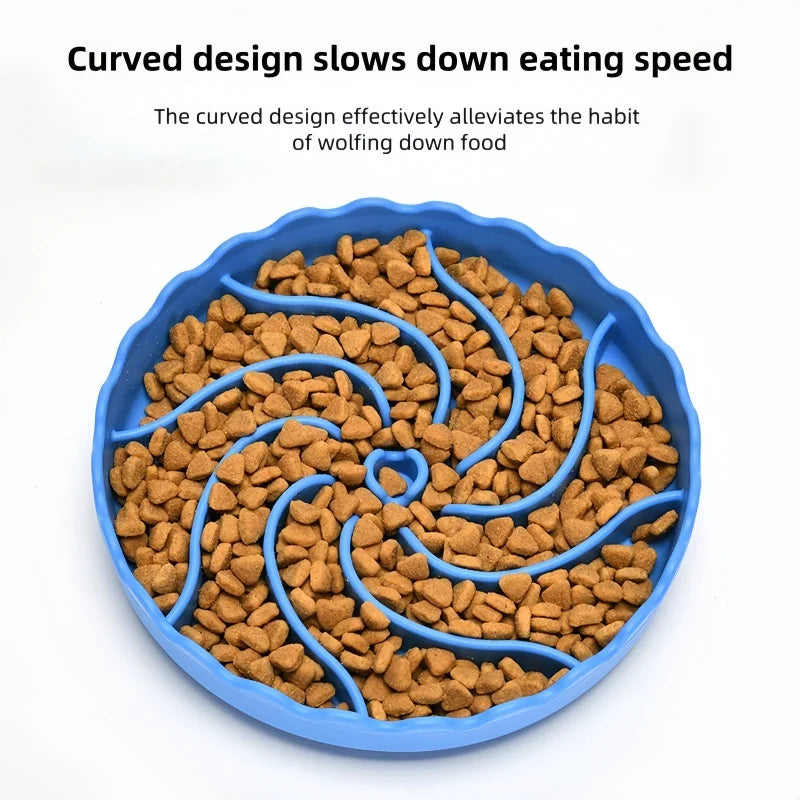 Dog Slow Food Bowl Food Grade Silicone Pet Slow Feeder Bowl with Suction Mat