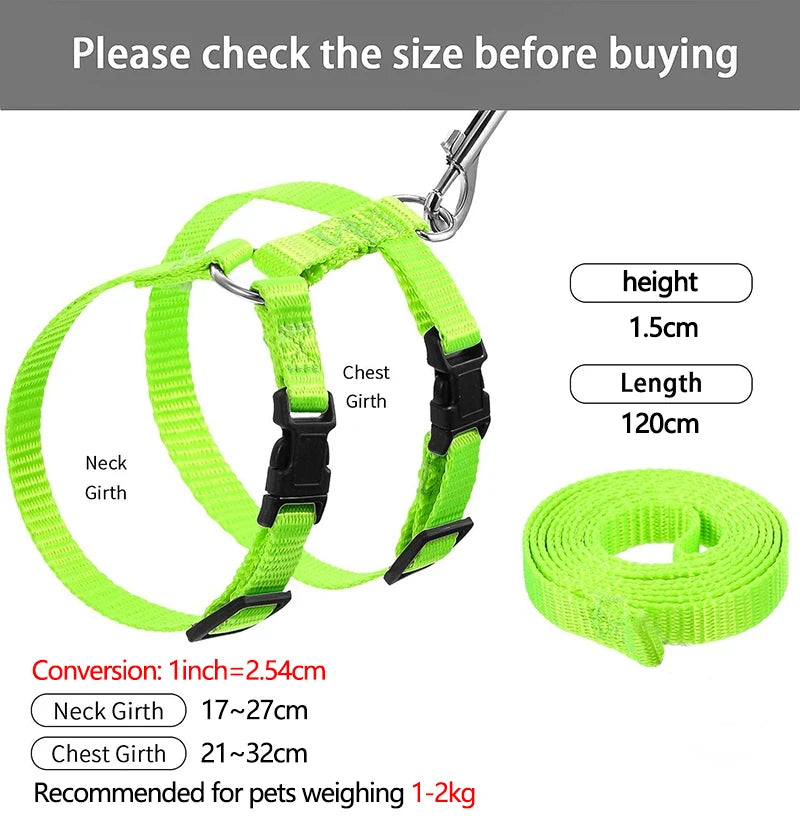 Rabbit Cat Harness and Leash Set