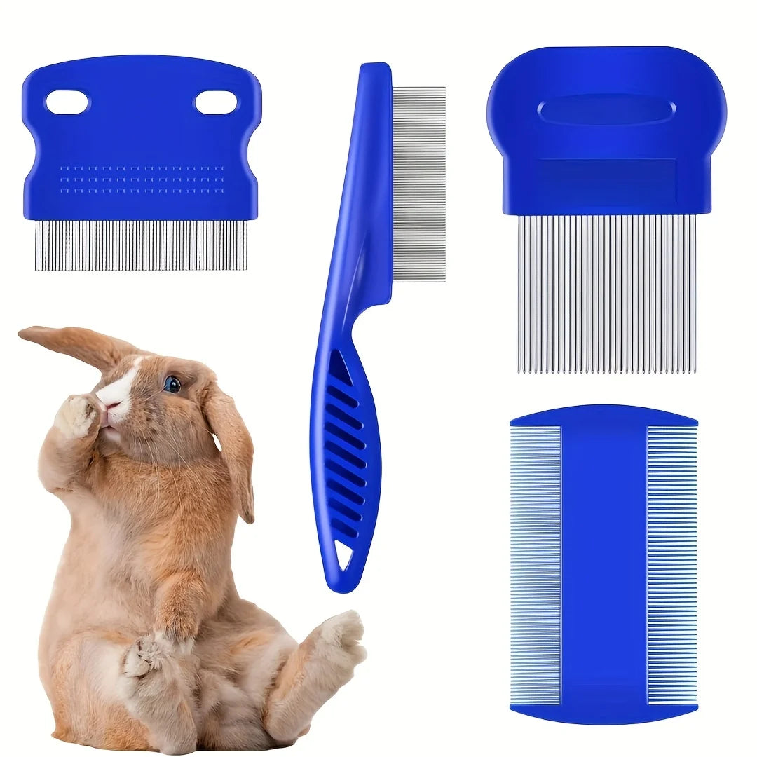 Flea and Lice Combs, Stainless Steel Rabbit Dog Cat Grooming Comb
