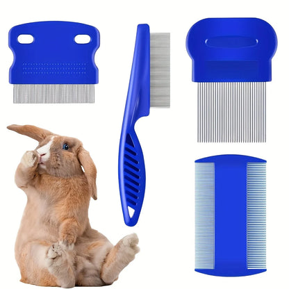 Flea and Lice Combs, Stainless Steel Rabbit Dog Cat Grooming Comb