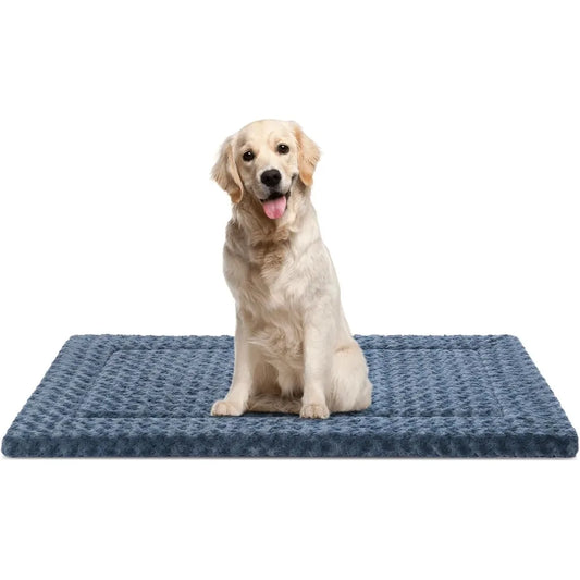 The dog crate pad, soft and fluffy pet kennel beds with anti-slip bottom dog cat sleeping mattress for ex