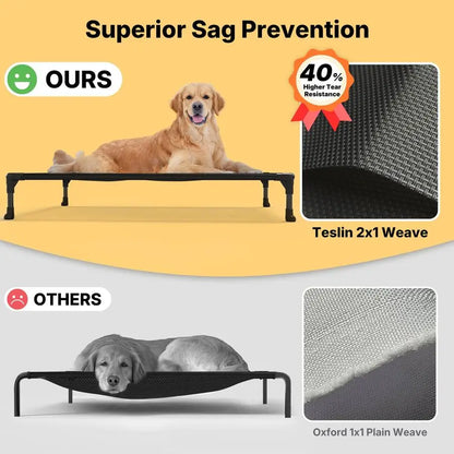 Outdoor Elevated Dog Bed For Large Sized Dogs, Large Cooling Raised Dog Cots Beds