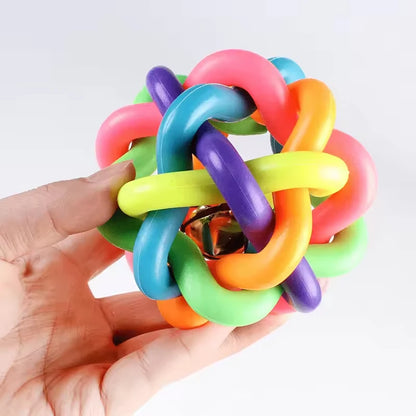 Colorful Ball Woven Toy Popular Dog Bite Resistant Rubber for Pet Chewing and Playing Fetching.