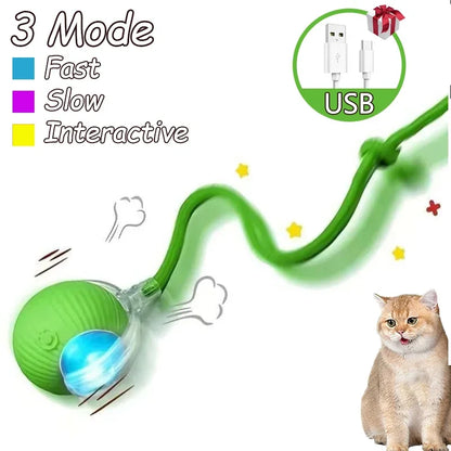 2Pcs Cat Interactive Ball Toys Automatic Rolling Ball