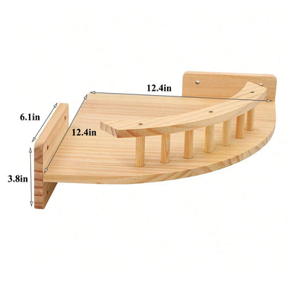Cat Climbing Shelf with Wall Mounted Four Step Stairway.