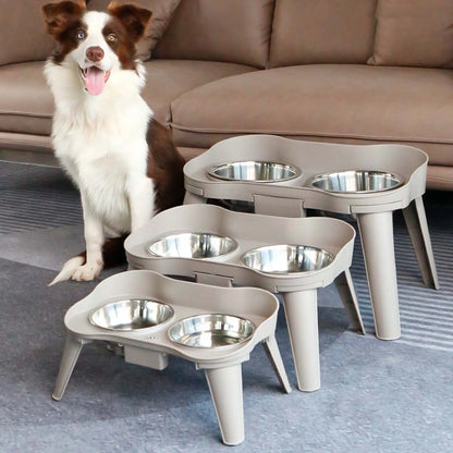 Raised Stand Elevated Dog Feeder Non-Slip and No Spill Design Bowl