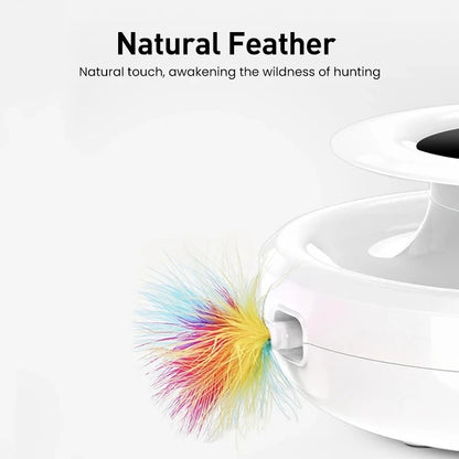 2 in 1 Smart Cat Toys with Automatic Feather Fun Ball Toy.  Set For Cat or Dog with 5 Modes Electronic Interactive.