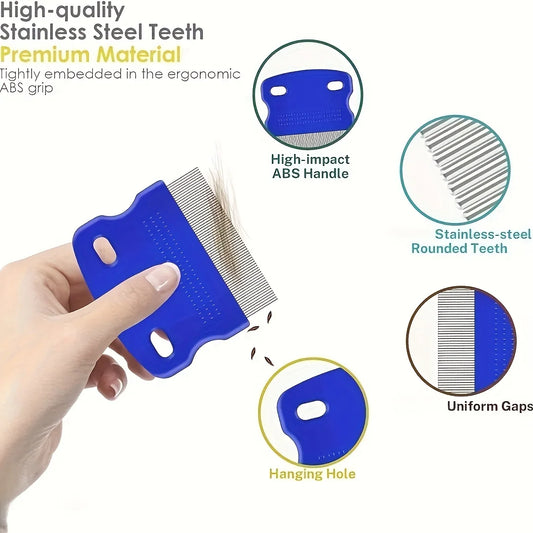 Flea and Lice Combs, Stainless Steel Rabbit Dog Cat Grooming Comb