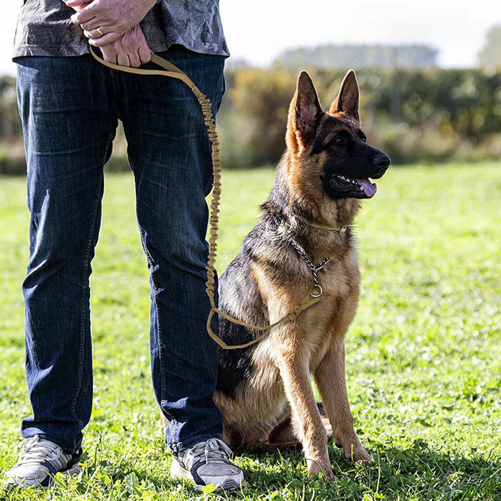 Military Dog Leashes. Adjustable Leash with Quick Release Elastic Rope,