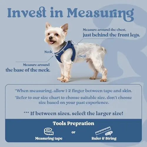 Soft mesh harness for small dogs, safety buckle, reflective, navy blue.