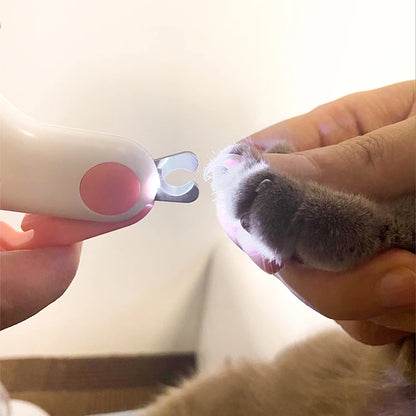 LED Light Cat Dog Nail Clipper, Professional Pet Claw Trimmer with Safety Lock