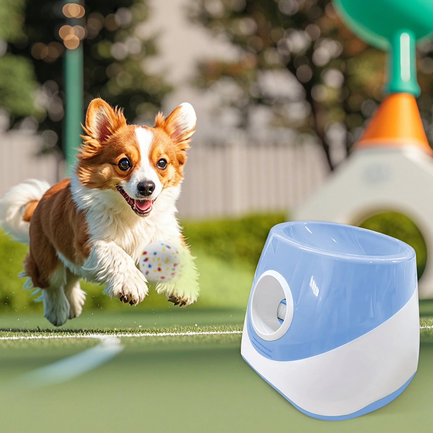 Interactive Automatic Ball Launcher with 3 Tennis Balls Ball