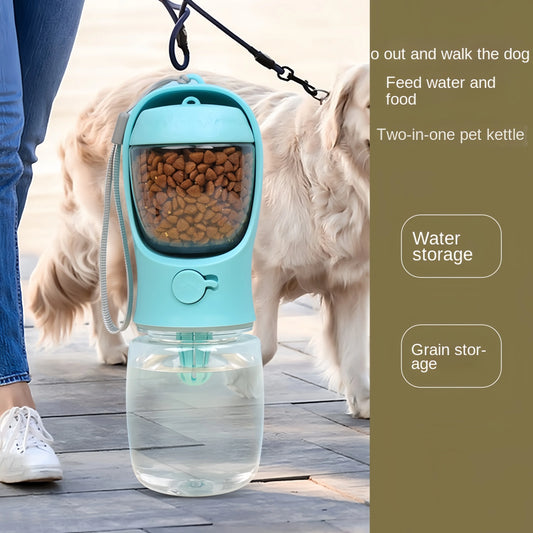 Portable Dog Water Bottle with Storage Food and Water Container. Feeder Bowl Outdoor for Traveling with pet's.