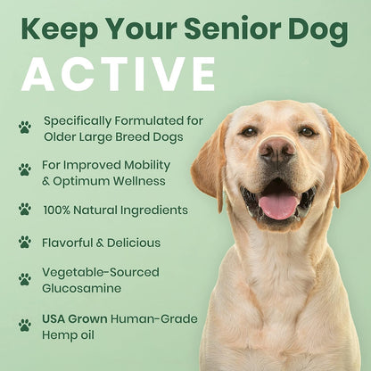 Dog Hip Joint Supplement Hemp Glucosamine Chews Senior Large Breed