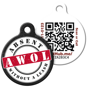PetHub QR Pet ID Tag – Absent Without a Leash (AWOL)